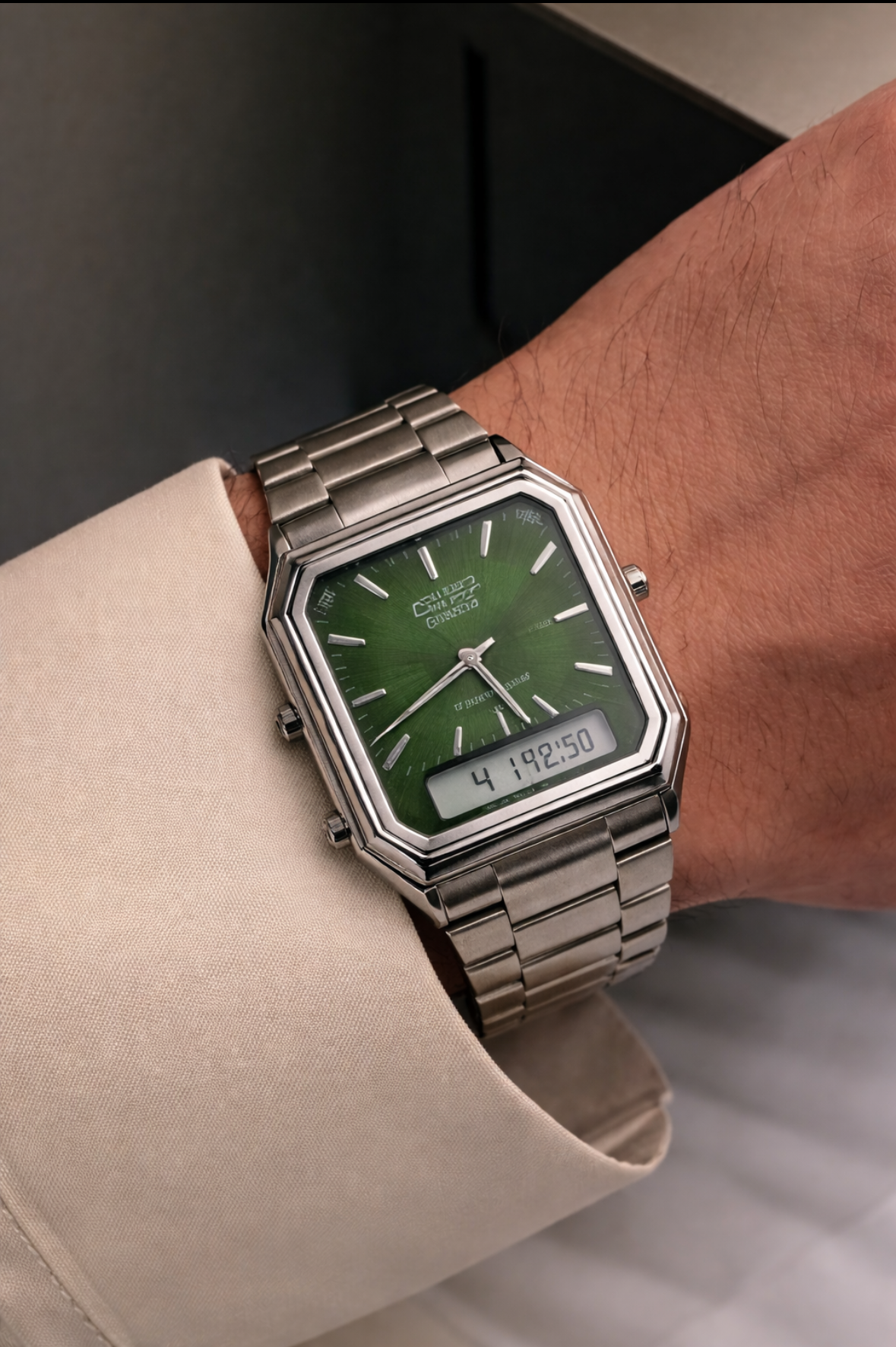 Original Casio Vintage Watch – Green Dial